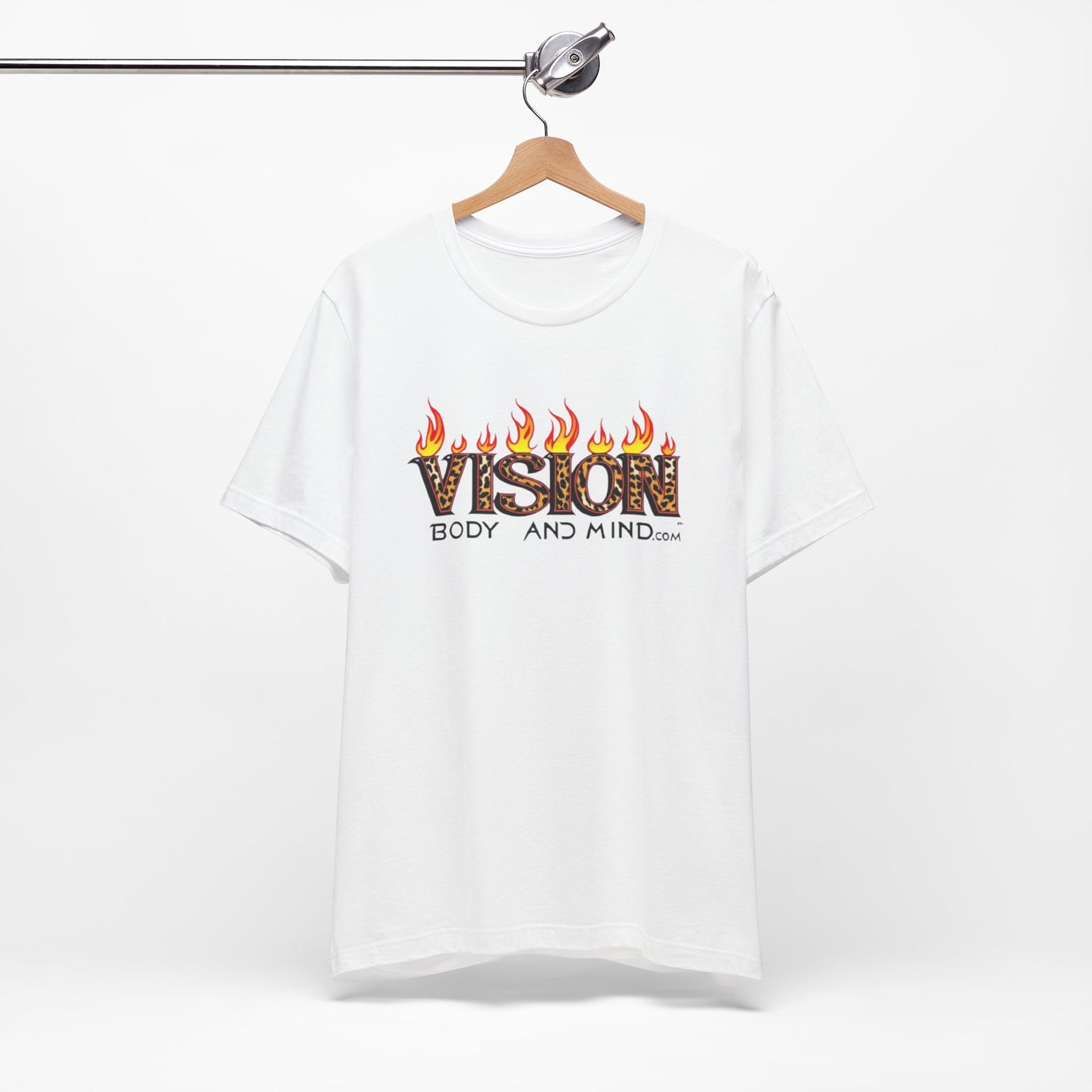 Vision Body and Mind Unisex Jersey Tee - Motivational Flame Design