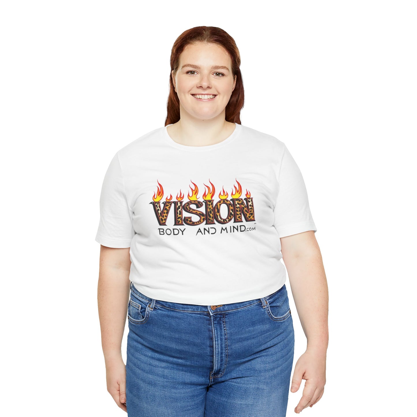 Vision Body and Mind Unisex Jersey Tee - Motivational Flame Design