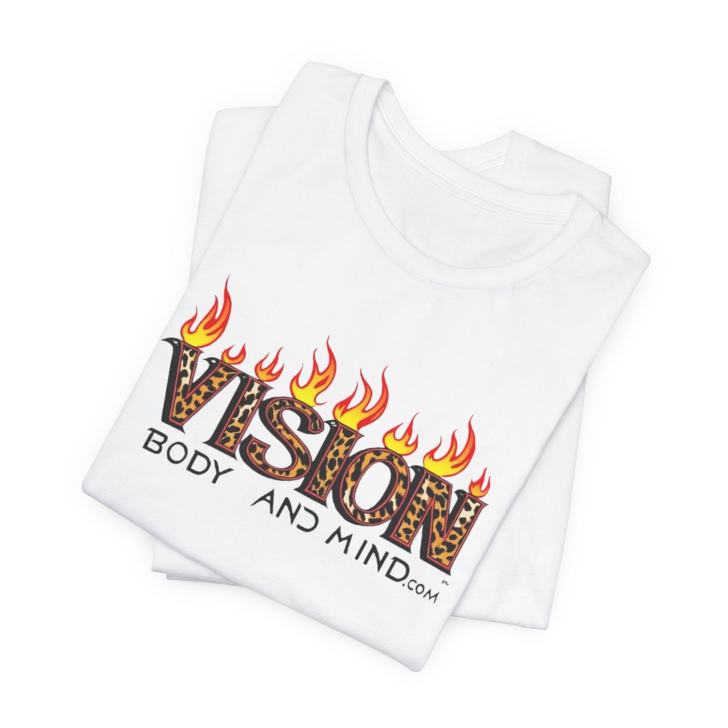 Vision Body and Mind Unisex Jersey Tee - Motivational Flame Design