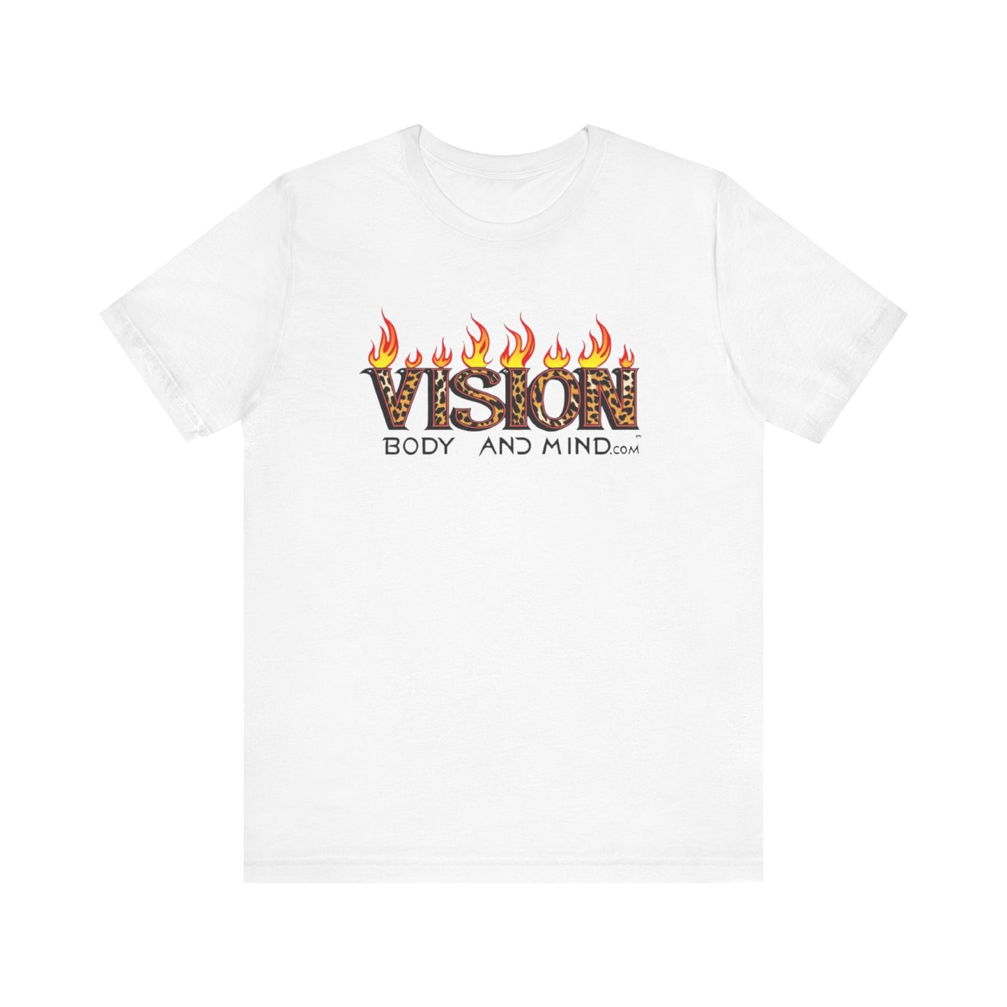 Vision Body and Mind Unisex Jersey Tee - Motivational Flame Design