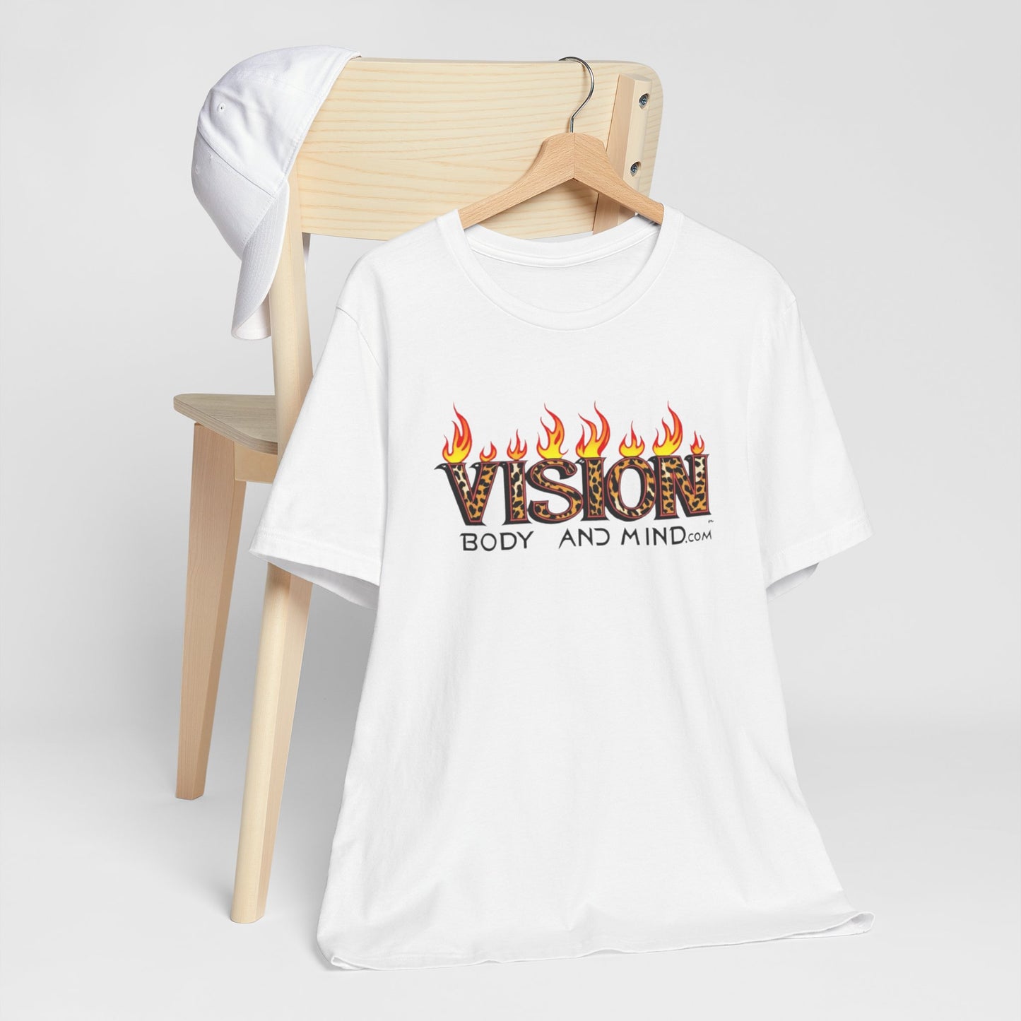 Vision Body and Mind Unisex Jersey Tee - Motivational Flame Design