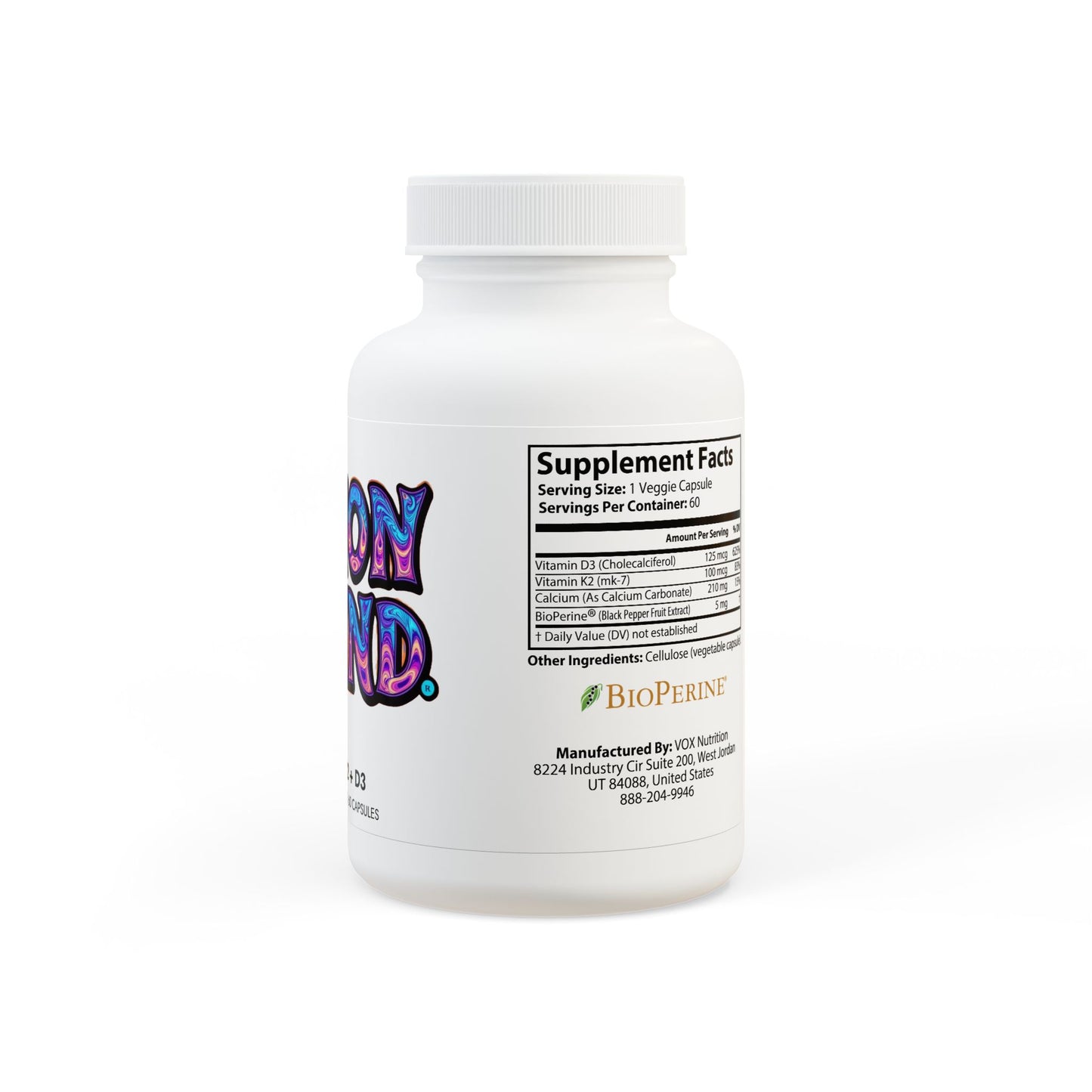 Vitamin K2 + D3 Supplement (60 Capsules)